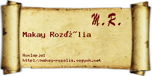 Makay Rozália névjegykártya